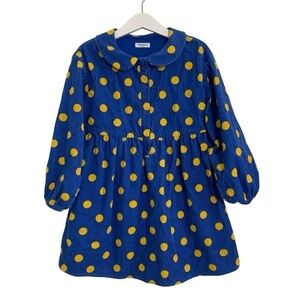 Balabala Toddler Polka Dot Corduroy Dress Little Girls 130/64 Cotton Puff Sleeve